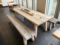 Hutten - houten tafel met 2 banken - afbeelding 2 van  5