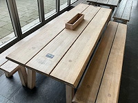 Hutten - houten tafel met 2 banken - afbeelding 2 van  5
