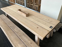 Hutten - houten tafel met 2 banken - afbeelding 4 van  5