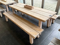 Hutten - houten tafel met 2 banken - afbeelding 3 van  3