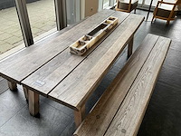 Hutten - houten tafel met 2 banken - afbeelding 2 van  5