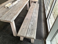 Hutten - houten tafel met 2 banken - afbeelding 4 van  5