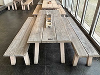 Hutten - houten tafel met 2 banken - afbeelding 5 van  5