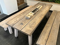 Hutten - houten tafel met 2 banken - afbeelding 3 van  5