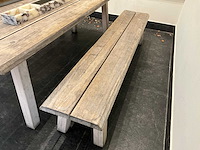 Hutten - houten tafel met 2 banken - afbeelding 4 van  5