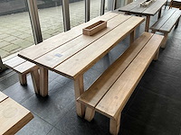 Hutten - houten tafel met 2 banken - afbeelding 2 van  6
