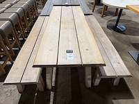 Hutten - houten tafel met 2 banken - afbeelding 3 van  6