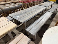 Hutten - houten tafel met 2 banken