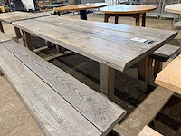 Hutten - houten tafel met 2 banken - afbeelding 5 van  7