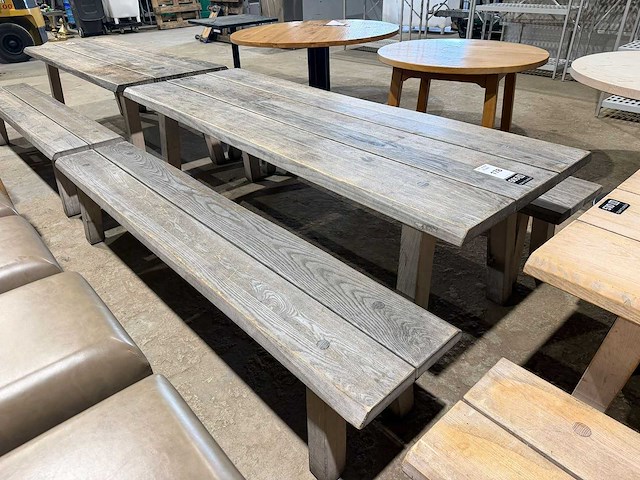 Hutten - houten tafel met 2 banken - afbeelding 7 van  7