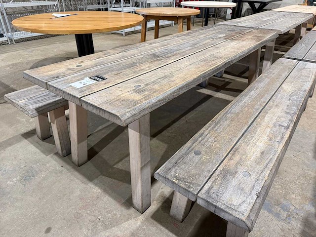 Hutten - houten tafel met 2 banken - afbeelding 7 van  7