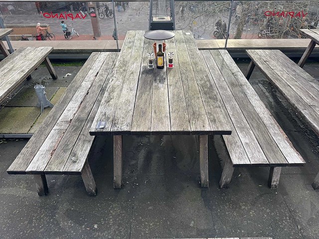 Hutten - houten terrasbank (2x) - afbeelding 1 van  5