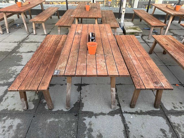 Hutten - houten terrasbank (2x) - afbeelding 1 van  5