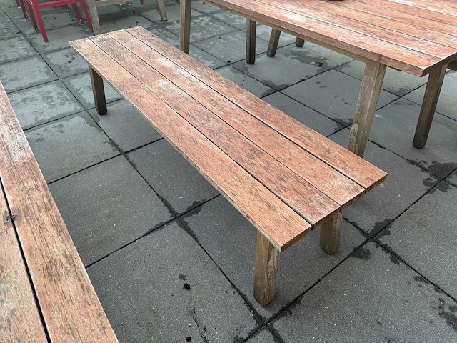 Hutten - houten terrasbank (2x) - afbeelding 3 van  5
