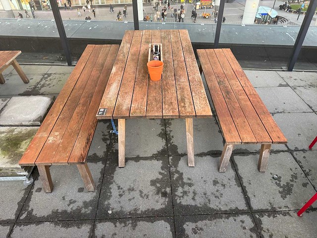 Hutten - houten terrasbank (2x) - afbeelding 1 van  6