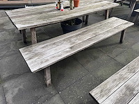 Hutten - houten terrasbank (4x) - afbeelding 2 van  5