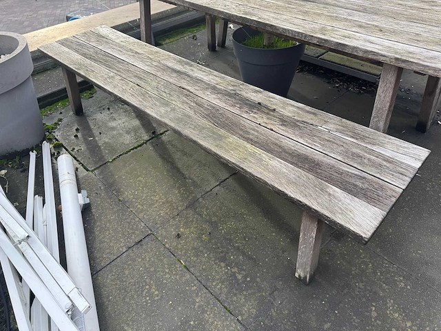 Hutten - houten terrasbank (4x) - afbeelding 4 van  5