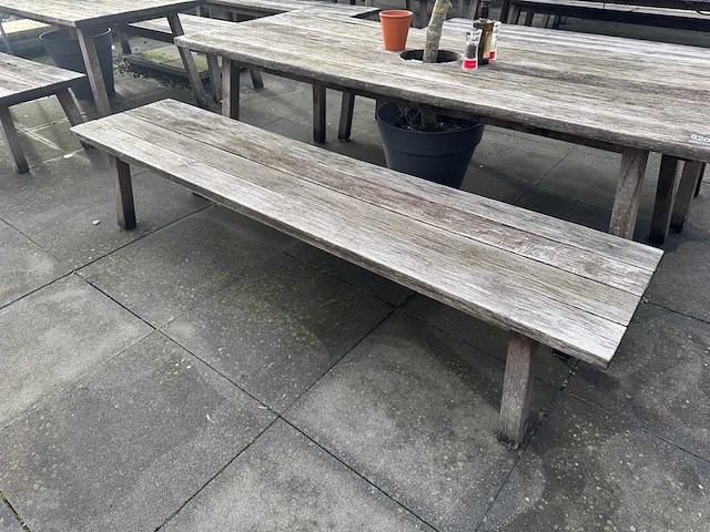 Hutten - houten terrasbank (4x) - afbeelding 1 van  3