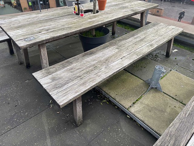 Hutten - houten terrasbank (4x) - afbeelding 3 van  3