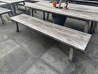 Hutten - houten terrasbank (4x) - afbeelding 3 van  5