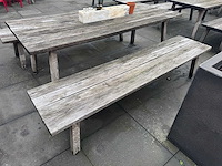 Hutten - houten terrasset tafel met 2 banken - afbeelding 6 van  6