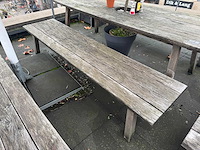 Hutten - houten terrasset tafel met 2 banken - afbeelding 4 van  7