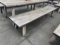 Hutten - houten terrasset tafel met 2 banken - afbeelding 5 van  6