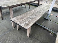 Hutten - houten terrasset tafel met 2 banken - afbeelding 5 van  7