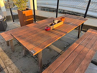 Hutten - houten terrasset tafel met 2 banken - afbeelding 3 van  7