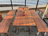 Hutten - houten terrasset tafel met 2 banken - afbeelding 4 van  7