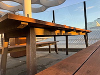 Hutten - houten terrasset tafel met 2 banken - afbeelding 7 van  7