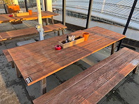 Hutten - houten terrasset tafel met 2 banken - afbeelding 5 van  7