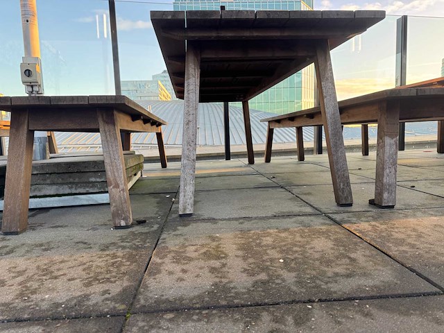 Hutten - houten terrasset tafel met 2 banken - afbeelding 7 van  7