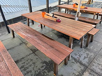 Hutten - houten terrasset tafel met 2 banken - afbeelding 1 van  7