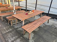 Hutten - houten terrasset tafel met 2 banken - afbeelding 1 van  8