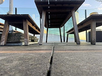 Hutten - houten terrasset tafel met 2 banken - afbeelding 7 van  8