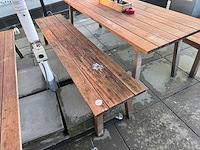 Hutten - houten terrasset tafel met 2 banken - afbeelding 8 van  8