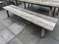 Hutten - houten terrasset tafel met 2 banken - afbeelding 4 van  6
