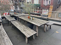 Hutten - houten terrasset tafel met 2 banken - afbeelding 1 van  6