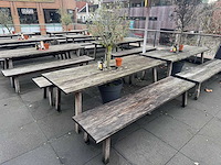 Hutten - houten terrasset tafel met 2 banken - afbeelding 3 van  6