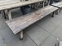 Hutten - houten terrasset tafel met 2 banken - afbeelding 5 van  6