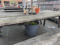 Hutten - houten terrasset tafel met 2 banken - afbeelding 6 van  7