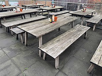 Hutten - houten terrasset tafel met 2 banken - afbeelding 1 van  6