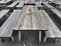 Hutten - houten terrasset tafel met 2 banken - afbeelding 2 van  6