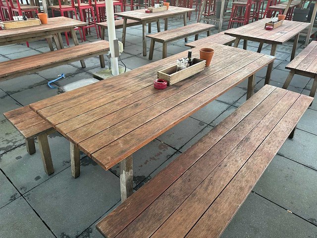 Hutten - houten terrastafel (2x) - afbeelding 4 van  9