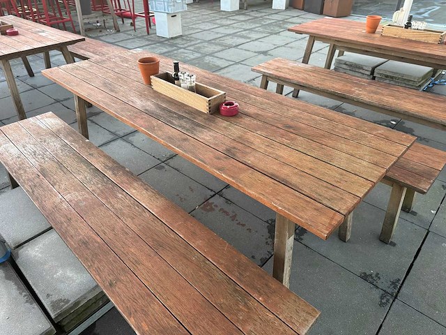 Hutten - houten terrastafel (2x) - afbeelding 5 van  9
