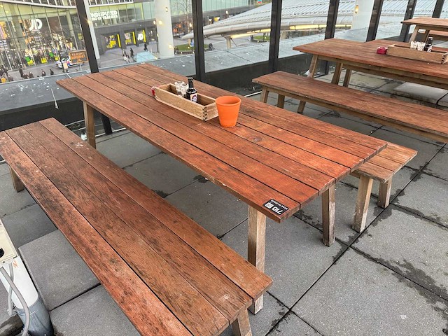 Hutten - houten terrastafel (2x) - afbeelding 8 van  9