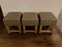 Hutten - kruk met lederen zitting (3x) - afbeelding 2 van  4