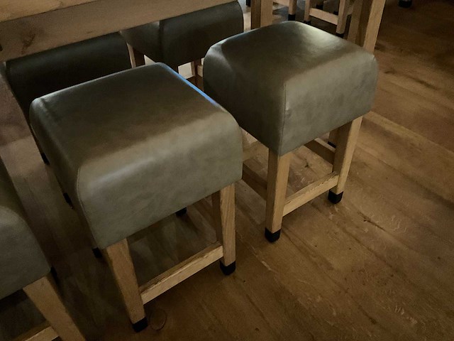 Hutten - kruk met lederen zitting (6x) - afbeelding 3 van  3