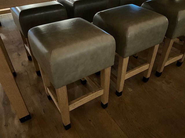 Hutten - kruk met lederen zitting (6x) - afbeelding 2 van  3